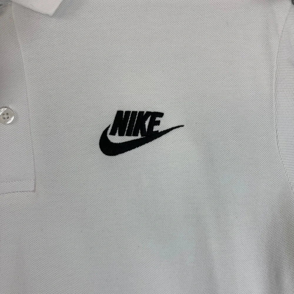 Nike Polo Shirt White Black Logo Mens Large Short Sleeve Casual‎ Top Sportswear